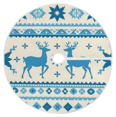 Produktbild von Weihnachtsbaumrock – Mit Rentieren und Schneeflocken – Größe M (91 cm)