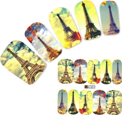 Produktbild von Tattoo Nail Art Eiffelturm Paris Aufkleber Nagel Sticker