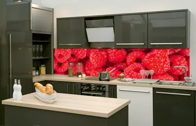 Produktbild von Küchenrückwand Folie selbstklebend HIMBEEREN 260 x 60 cm - Klebefolie - Dekofolie - Spritzschutz für Küche -