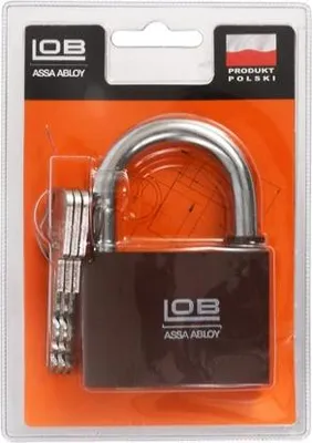 Obrázek produktu pro Visací zámek LOB Zamak KZ 50 (velký klíč) BLISTER