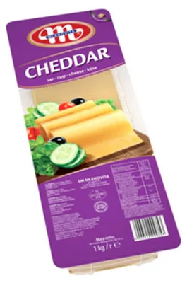 Zdjęcie produktu dla Mlekovita Ser Cheddar plastry 1kg