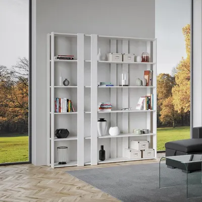 Immagine prodotto di Libreria Moderna 5 Ripiani 178x36x204 cm in nobilitato Bianco