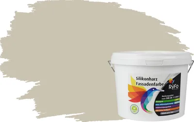 Produktbild von RyFo Colors Silikonharz Fassadenfarbe Lotuseffekt Trend Lichtgrau 3l - bunte Fassadenfarbe, weitere Grau Farbtöne und Größen erhältlich, Deckkraft Klasse 1
