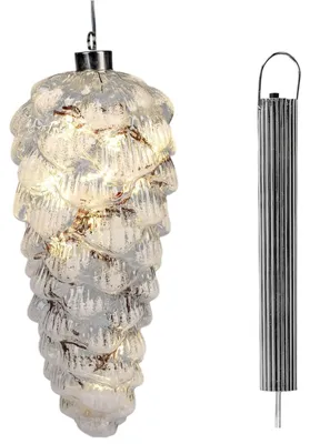 Produktbild von formano LED Zapfen 25 cm aus Glas mit Timer 6h/18h Weihnachtsdeko