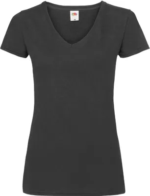 Produktbild von Damen T-Shirt Lady-Fit Valueweight V-Neck T - Schwarz, XXL