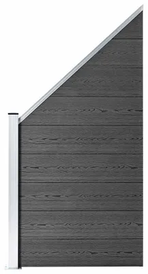 Produktbild von vidaXL Zaunelement Set WPC 965x(105-186) cm Schwarz