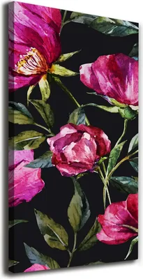 Produktbild von Tulup Leinwandbild® - 70x140cm - Wandkunst - Drucke auf Leinwand - Leinwanddruck - Wohnzimmer Wanddekoration XXL - Wohnung Deko Kunstdrucke - Blumen & Pflanzen - Rosa - Maki