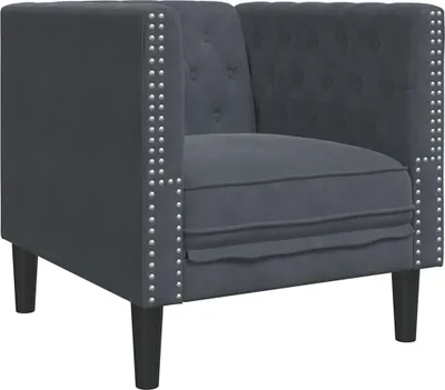Image de Canapé vidaXL gris foncé 74,5 x 71 x 70,5 cm, velours