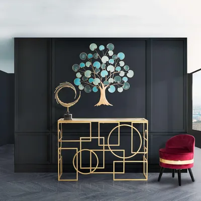 Image de Rankin - Console, 120x41x81h cm or, une Étagère