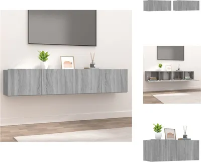 Produktbild von vidaXL TV-Schränke 2 Stk. Grau Sonoma 80x30x30 cm Holzwerkstoff -  TV-Möbel