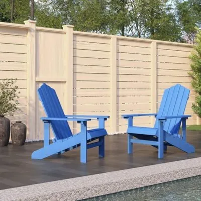 Produktbild von 2 Adirondack-Stühle für den Außenbereich aus HDPE in Aquablau