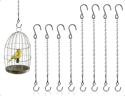 Productafbeelding van Gesmede kettingenset voor heren - 8 stuks - zwart - 29 cm / 54 cm - weerbestendig - geschikt voor binnen- en buitengebruik - gemaakt van smeedijzer