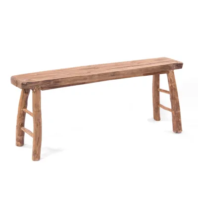 Produktbild von HOLZBANK "MALU 120" | Teakholz, 120 cm | Baumkante Sitzbank