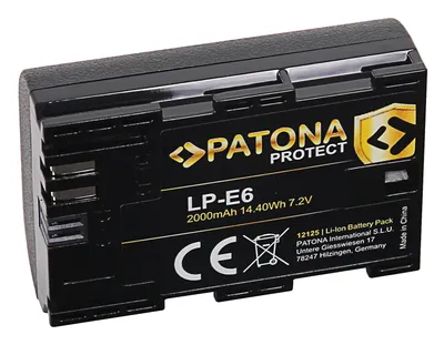 Produktbild von PATONA 12125, Canon, 2400 mAh, 7,2 V, Lithium-Ion (Li-Ion)