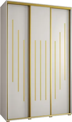 Produktbild von MEBLE KRYSPOL Davos 8 Schrank, drei Türen - 235,2x160x45 cm - Weiß Weiß Gold