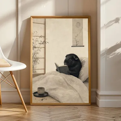 schwarzes Meerschweinchen, Meerschweinchenposter, Produktansicht 1