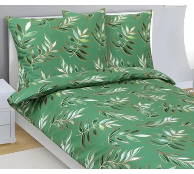 Immagine prodotto di Biancheria da letto in cotone - 140x200 cm. 70x90 - verde, bianco, beige