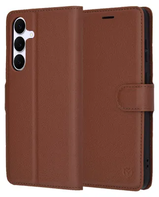 Produktbild von Techsuit – Leder-Folio-Buchhülle für Samsung Galaxy S25 FE – braun