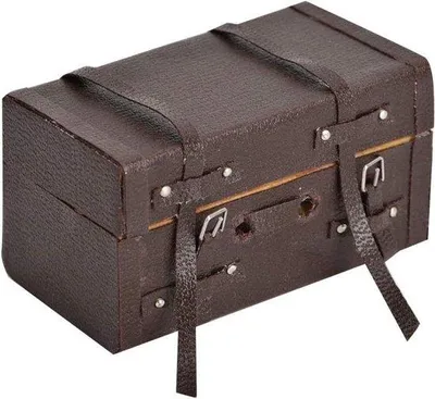 Produktbild von Miniatur-Puppen-Leder-Schmuckkoffer für Dekoration, 1:12 Maßstab-Schatzkiste für Puppenhäuser