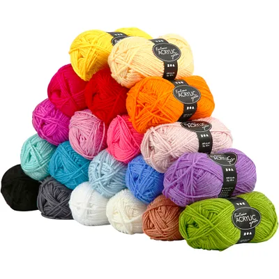 Produktbild von Creativ Company Fantasia Acrylgarn, L: 80 m, verschiedene Farben, 20x50 g 1 Box