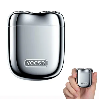 Produktbild von Tragbarer Elektrorasierer YOOSE-MINI 2, Rasiermesser,Geschenk für Männer, Gehäuse aus Legierung, 8000 rpm, Nass- und Trockenrasur, IPX7,Silber