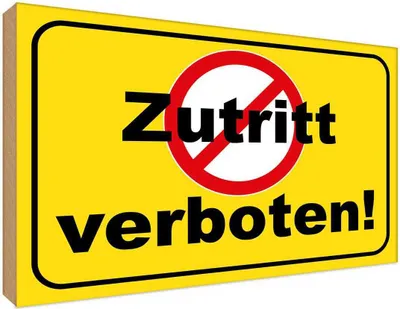 Produktbild von vianmo Holzschild 30x40 cm Zutritt verboten Straßenschild