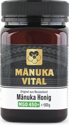 Produktbild von Manuka Vital MGO 450+ 500g | Das Manuka Honig ORIGINAL aus NEUSEELAND | 100% natürlich | Im Labor ANALYSIERTE Qualität | Pur & Roh