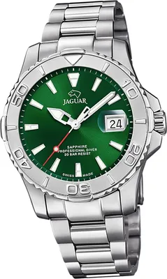 Image de Jaguar en acier inoxydable pour hommes Montre analogique élégante Montre argentée Pro Diver D2UJ969/1