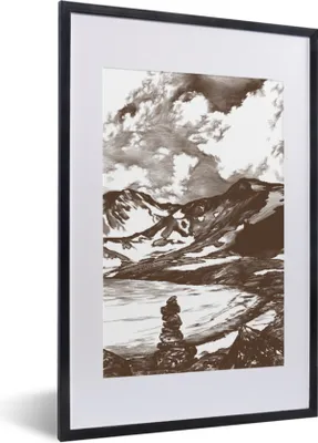 Produktbild von MuchoWow® MuchoWow® Gerahmtes Poster Berg - Meer - Himmel 40x60 cm - Poster mit zchwarzem Bilderrahmen - Poster in Rahmen