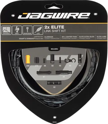 Produktbild von Jagwire Schaltzugset Road & Mountain Elite Link 2x Universal Schwarz - präzis...