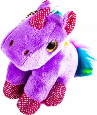 Image de Pendentif licorne en peluche 12 cm - Décoration moelleuse pour trousseau de clés - Idéal pour les enfants - Choix de couleurs