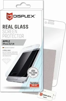 Produktbild von Displex Full Cover Panzerglas (10H) für Apple iPhone 6/7/8 (White), Montagerahmen, volle Displayabdeckung, Tempered Glas, kratzer-resistente Schutzfolie, hüllenfreundlich, Apple, iPhone 6/ iPhone 7/ iPhone 8/ iPhone SE (2020/2022), Trockene Anwendung, Schlagfest, Kratzresistent, Staubresistent, Transparent, 1 Stück(e)