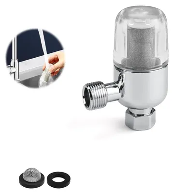 Image de Filtre à eau pour douche, en acier inoxydable 316, interface universelle de 1/2 pouce, filtre anti-calcaire, avec argent