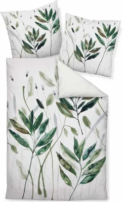 Produktbild von Janine Design Mako-Satin Bettwäsche-Garnitur Modern Art 42066 Farbe Grün Größe 135x200 cm + 80x80 cm