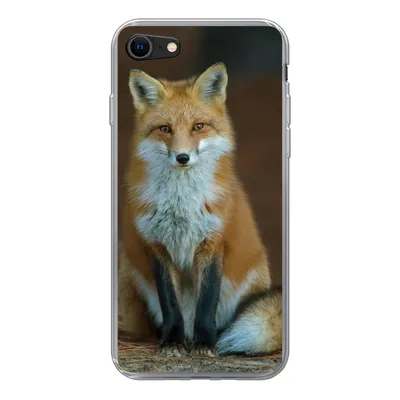 Produktbild von MuchoWow® Handyhülle Schutzhülle Hülle für iPhone SE 2020 Fuchs - Makro - Rot Silikon Softcase Handy Hülle - Kartenbesitzer