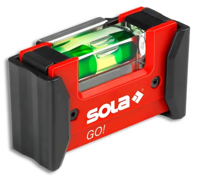 Produktbild von Sola GO! CLIP - Mini-Wasserwaage aus glasfaserverstärktem Kunststoff - Sola Wasserwaage klein für Elektriker - kleine Pocket-Wasserwaage - mit Gürtelklemme