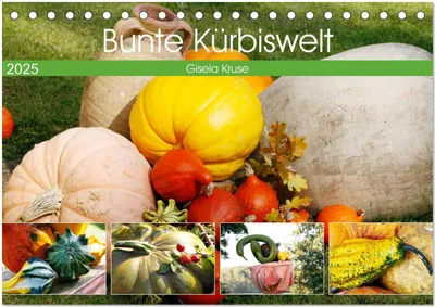 Produktbild von Bunte Kürbiswelt (Tischkalender 2025 DIN A5 quer), CALVENDO Monatskalender