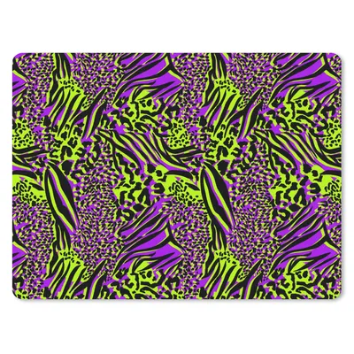 Produktbild von MuchoWow® Mauspad Mousepad Tiermuster - Muster - Neon - Lila 23x19 cm - Mousepads - Maus Mat - Pad - Mausunterlage - Schreibtischunterlage - Mauspad