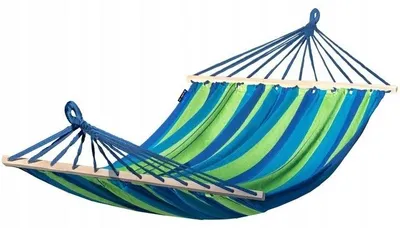 Image de POTENZA Hamac ACADIA avec barres vert-bleu 200x120 cm
