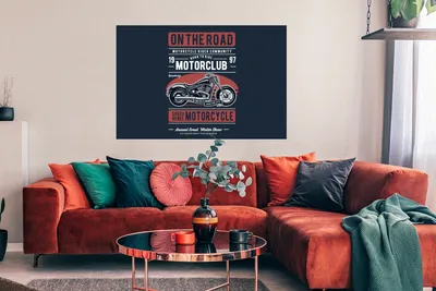 Produktbild von MuchoWow® Poster Motorrad - Retro - Briefe - Zitat 120x80 cm - Bilder