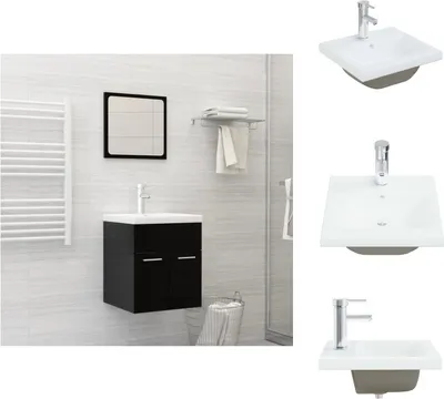 Immagine prodotto di vidaXL Lavabo da incasso con rubinetto 42x39x18 cm in Vetroceramica bianca - Lavabo da bagno