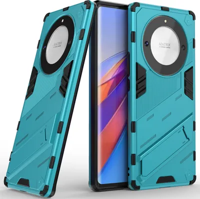 Produktbild von Armor Hülle für Honor X40 /Honor X9A /Magic5 Lite, Hybrid PC TPU Bumper Stoßfestes Schutzhülle mit Standfunktion Blau
