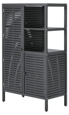 Produktbild von Dehner Outdoor-Küche Southampton Hochschrank, mit Einlegeböden, 100 x 50 x 165 cm, FSC®-es Akazienholz, anthrazit