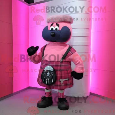 Obrázok produktu pre Postava maskota REDBROKOLY, ružového slona v kostýme a s čelenkou