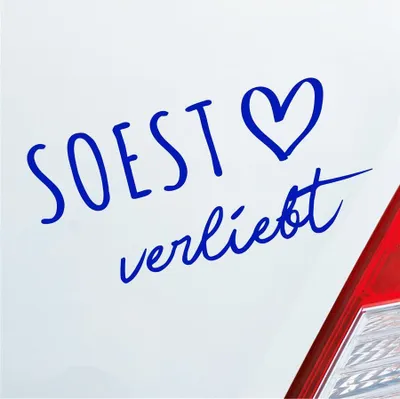 Produktbild von Auto Aufkleber Hansestadt Soest verliebt Herz Stadt Heimat Liebe Car 19x9 cm Dunkelblau Sticker Heckscheibenaufkleber