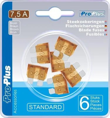 Obrázek produktu pro Čepelové pojistky standardní 7,5A hnědé 6 kusů v blistru