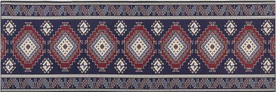 BELIANI Koberec behúň modrá a červená polyester 80 x 240 cm orientálny geometrický vzor protišmykový vintage moderný štýl predsieň