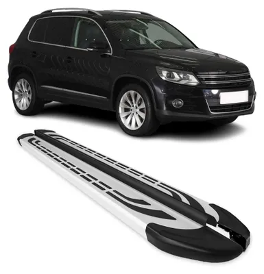Image de Marchepieds Latéraux pédale pour VW Tiguan mk1 2007-2016 Aluminium Gris 2Pcs