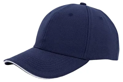 Produktbild von L-Merch - Baseball-Mütze Strukturiert LT1089 (Einheitsgröße) (Marineblau/Weiß)