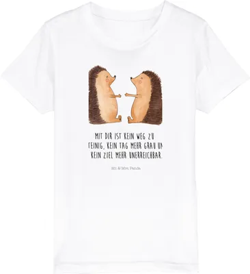 Produktbild von Mr. & Mrs. Panda Kleinkinder T-Shirt Igel Liebe 9-11 Jahre (134/146) - Weiß - Geschenk, Freundin, Shirts für Kinder, Verheiratet, Hochzeit, Kurzarm, Teenager, Jungen
